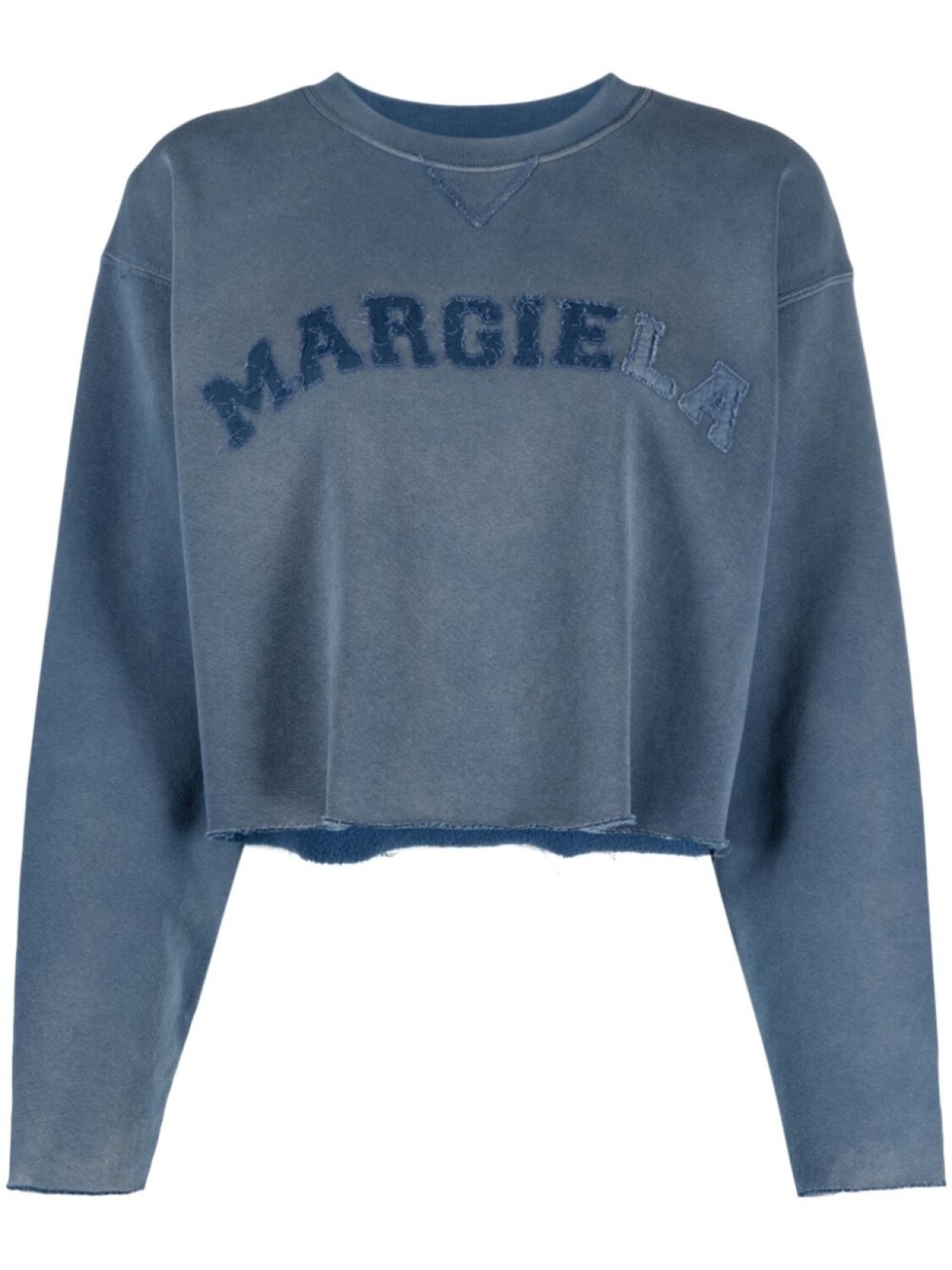 

Maison Margiela укороченная толстовка с нашивкой-логотипом, синий