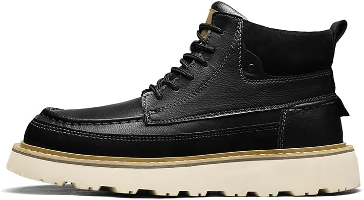 

Мужские модные ретро-оксфорды из натуральной кожи, деловые повседневные ботинки, кроссовки на шнуровке с толстой противоскользящей подошвой Lhyxu, черный