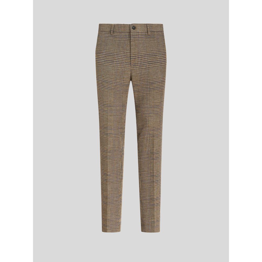 

БРЮКИ ИЗ ДЖЕРСИ С УЗОРОМ В КЛЕТКУ ETRO, бежевый