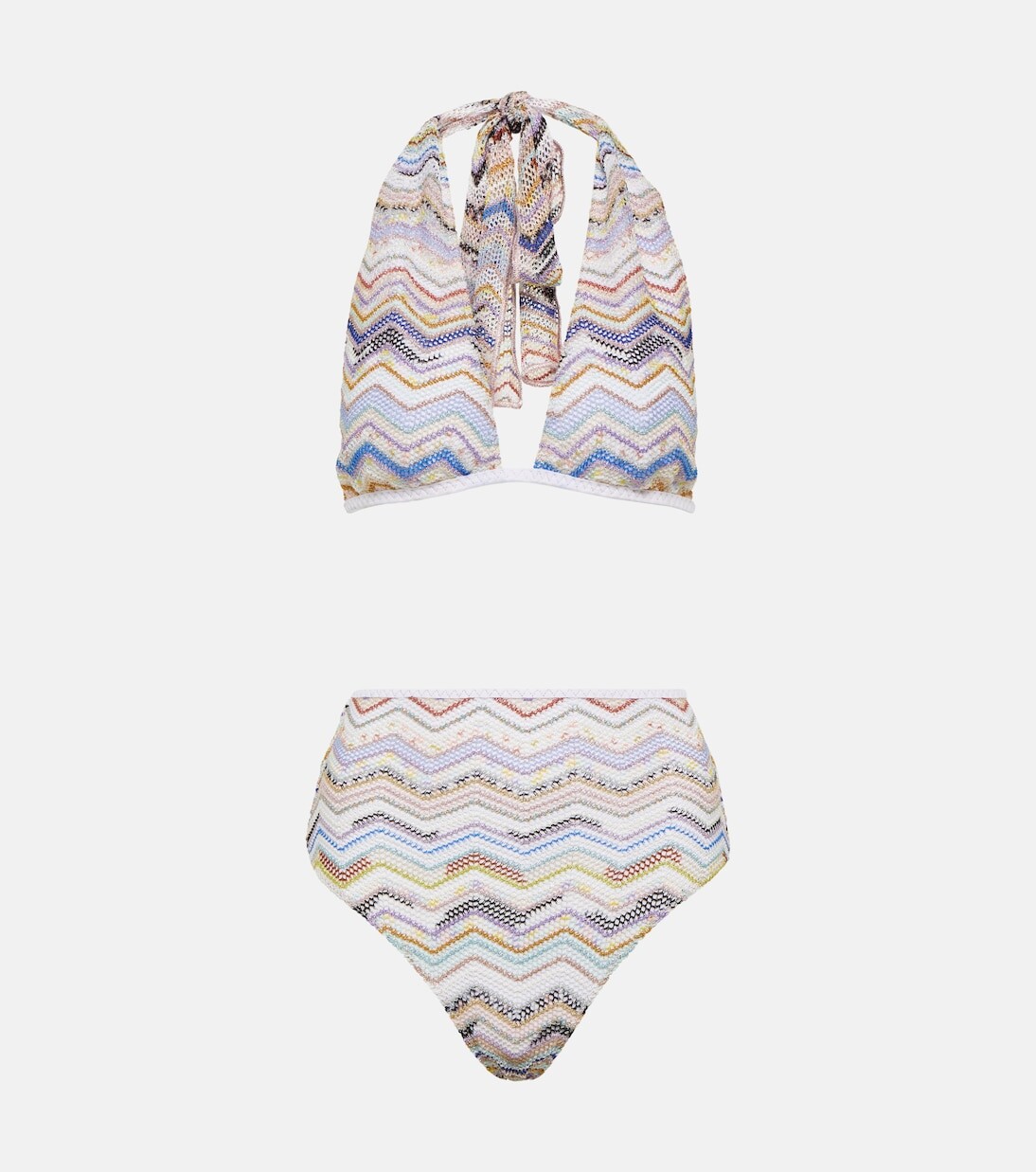 

Бикини с воротником-халтер и узором zig zag Missoni Mare, синий