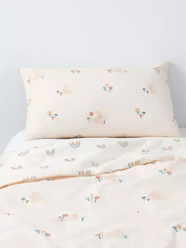 

Комплект из пододеяльников и наволочки John Lewis Scandi Bunny Rainbow Reversible Toddler