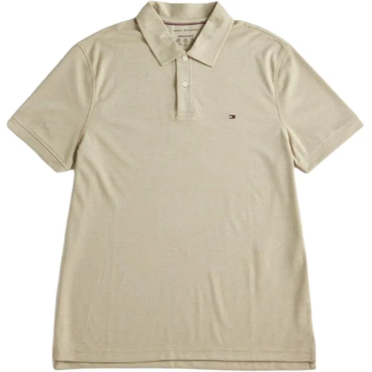 Поло мужское SS25 бежевое Tommy Hilfiger, Beige