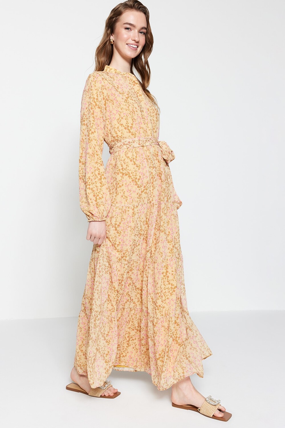 

Платье - Желтое - Базовое Trendyol Modest, желтый