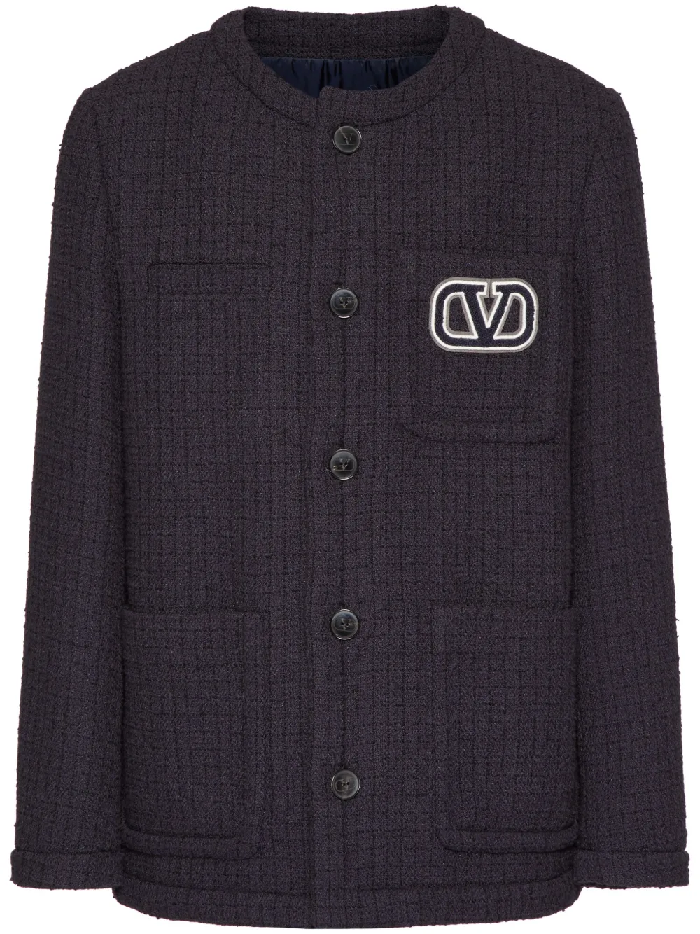 

Твидовый жакет с логотипом VLogo Signature VALENTINO GARAVANI, синий