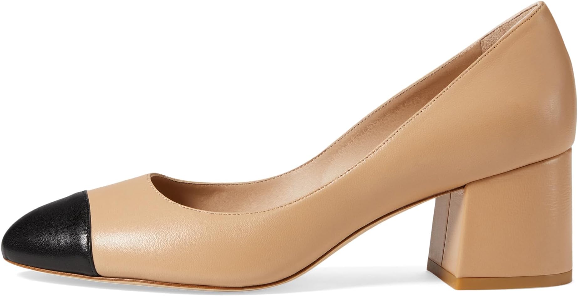 Туфли Stuart Weitzman Flareblock 60 Pump, цвет Adobe/Black — фото 4