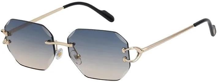 

Винтажные солнцезащитные очки, солнцезащитные очки без оправы, солнцезащитные очки с алмазной огранкой, персонализированные модные солнцезащитные очки Haklxyg, C1