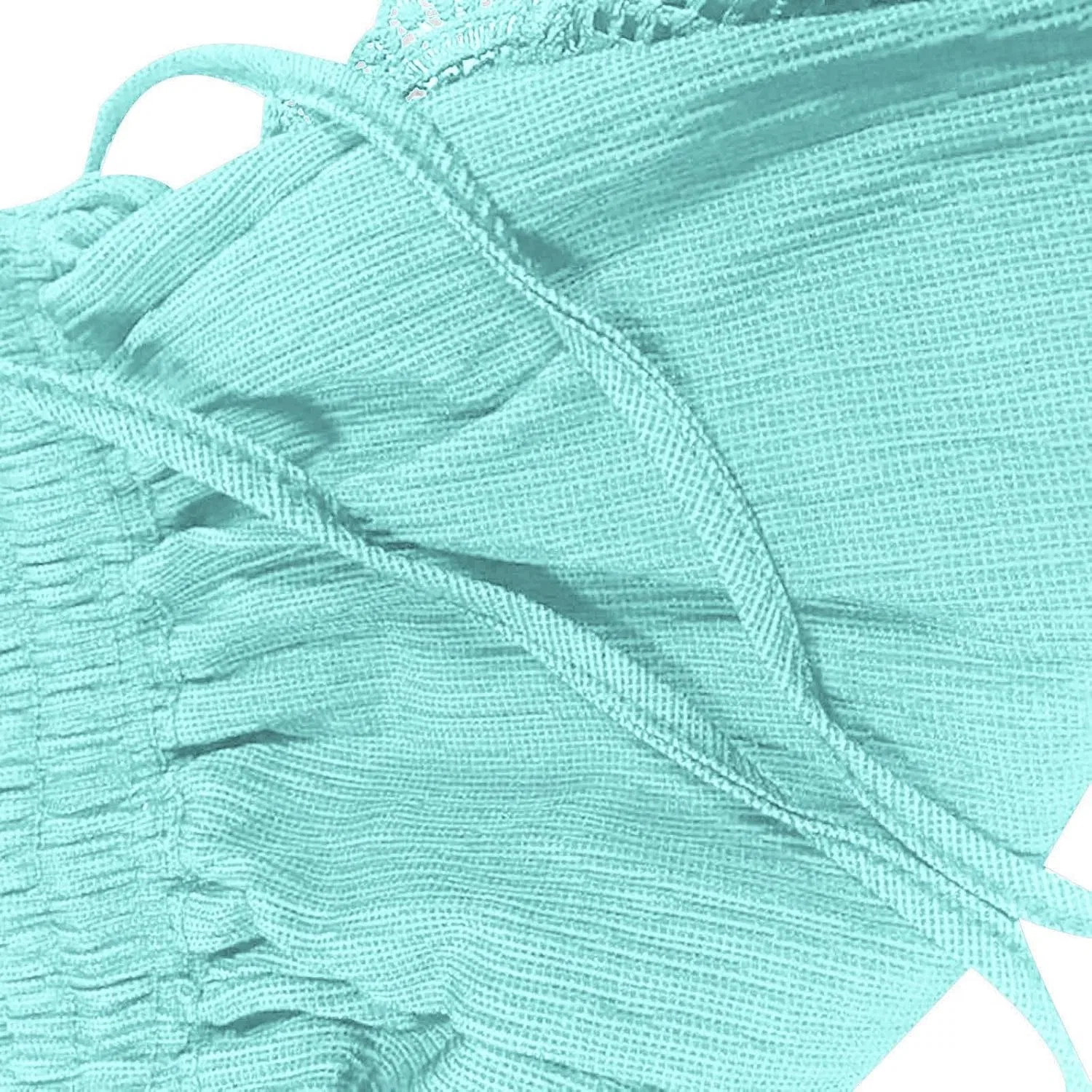 Шорты спортивные с завышенной талией, кружевные, Sky Blue — фото 2