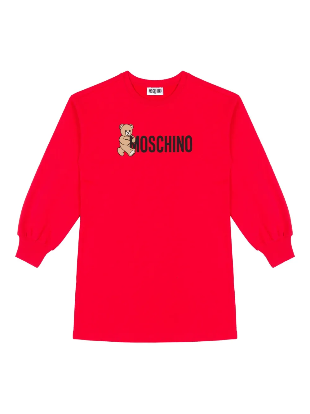 

Платье с длинными рукавами и логотипом Moschino Kids, красный