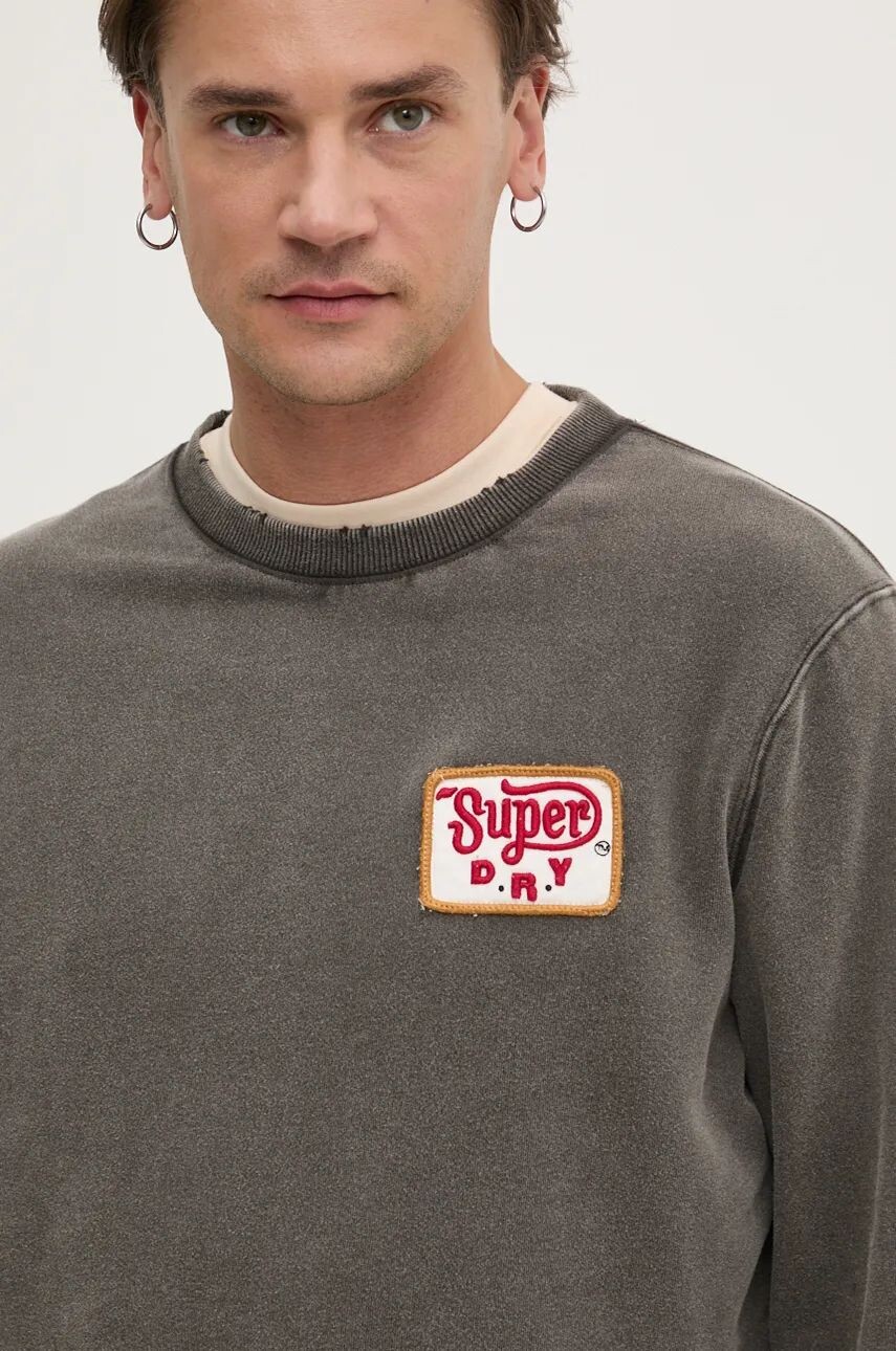 

Хлопковая толстовка Superdry, серый