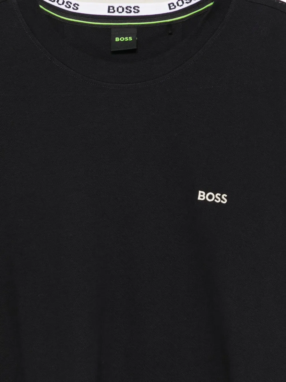Футболка с круглым вырезом и принтом логотипа Boss, черный — фото 3