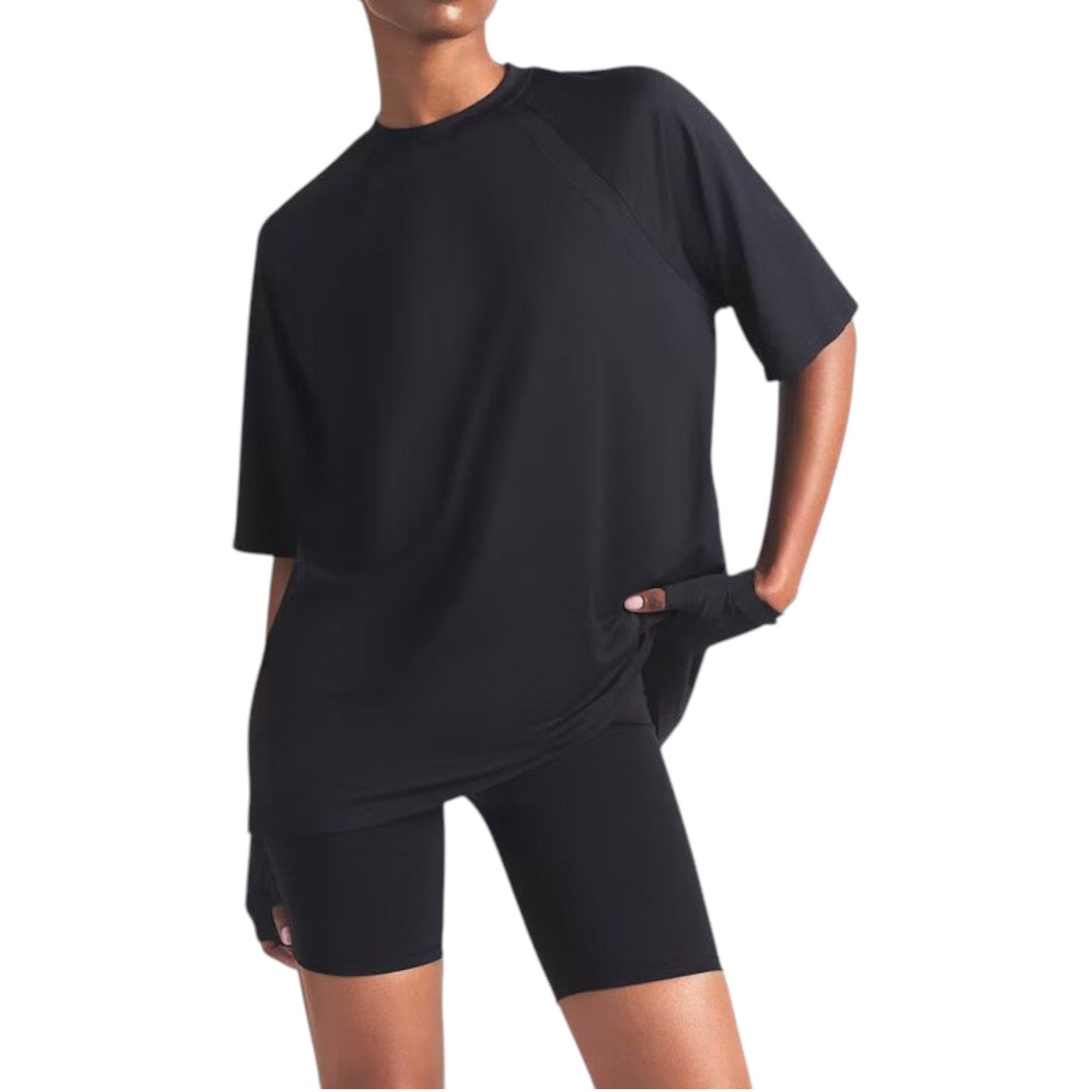 (WMNS) Nike x SKIMS Свободная футболка оверсайз цвета «Обсидиан» — фото 2