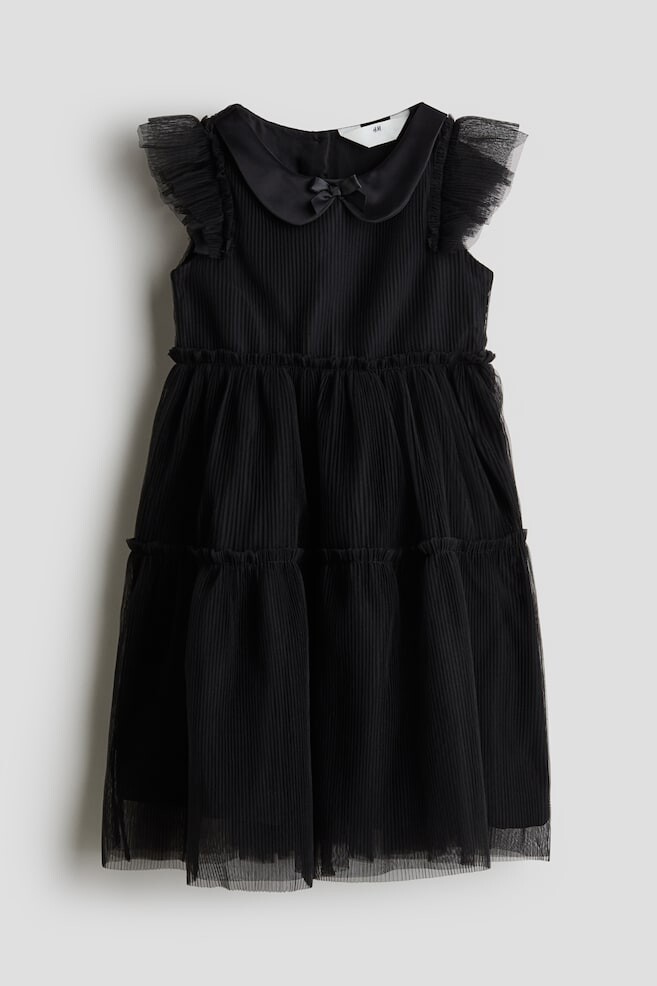 

Плиссированное платье из тюля H&M, черный