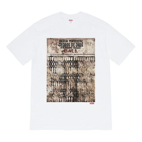 

Футболка fw19 week 12 x martin wong iglesia pentecostal white tee Supreme, белый