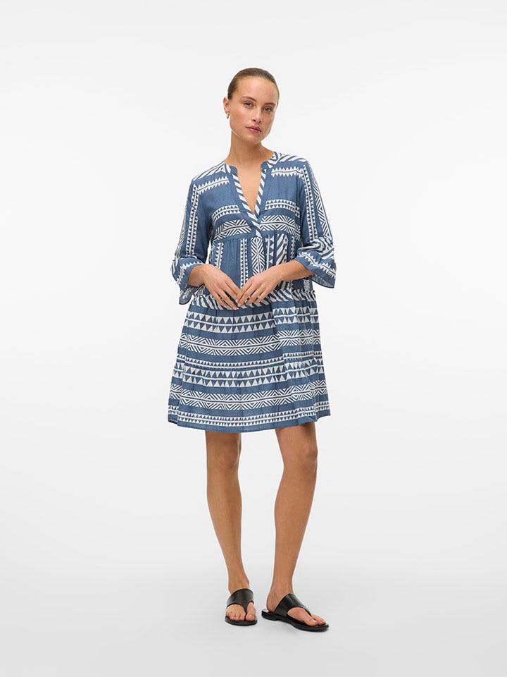 

Короткое платье Vero Moda, синий/белый