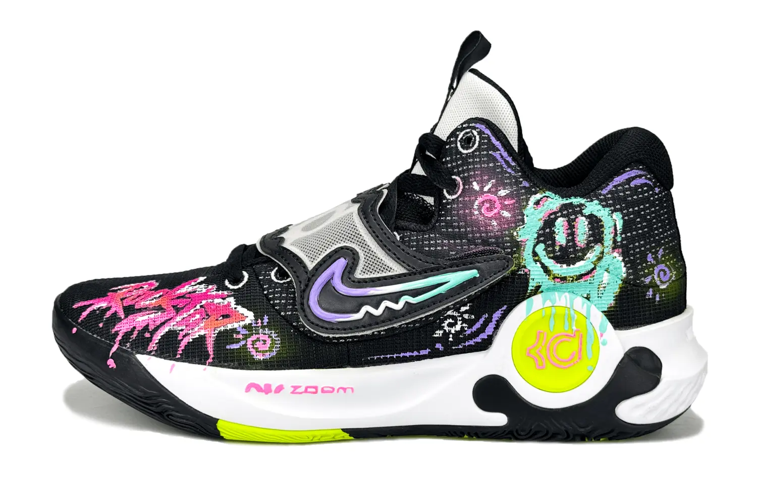 

Nike Баскетбольные кроссовки KD Trey 5 X с противоскользящей подошвой, износостойкие, мужские, черные, розовые