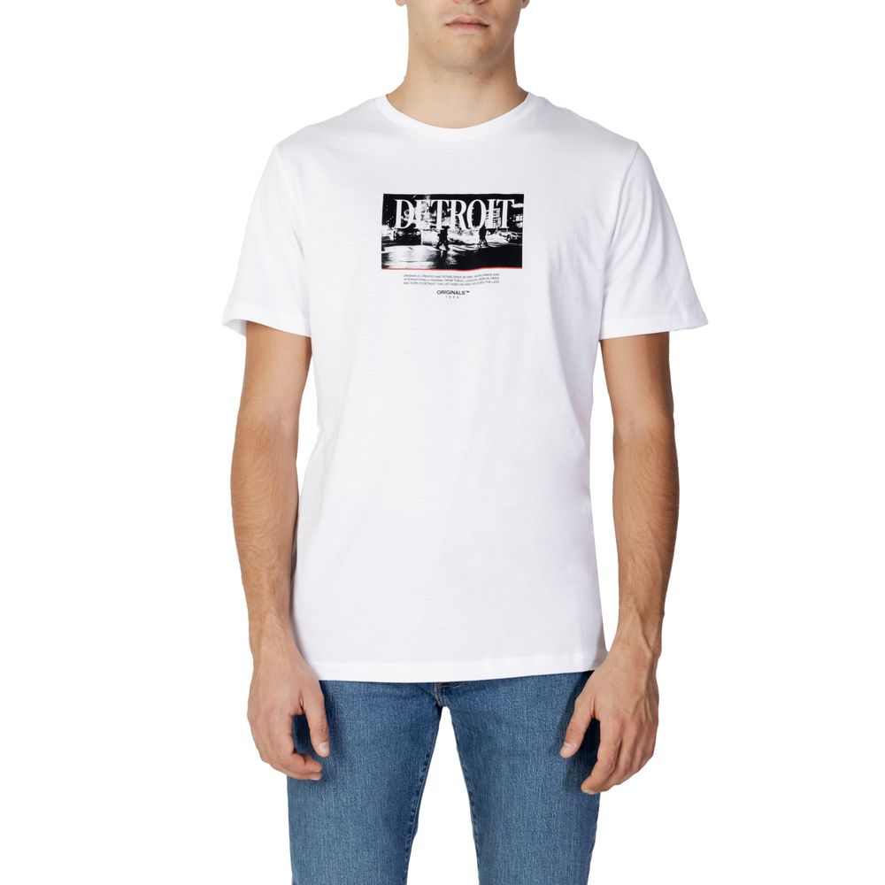 

Белая хлопковая футболка Jack & Jones