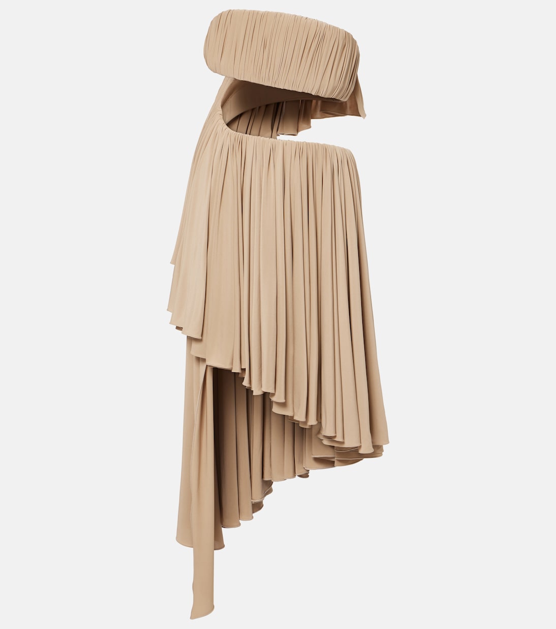 

Асимметричное платье-бюстье из джерси Alaïa, бежевый