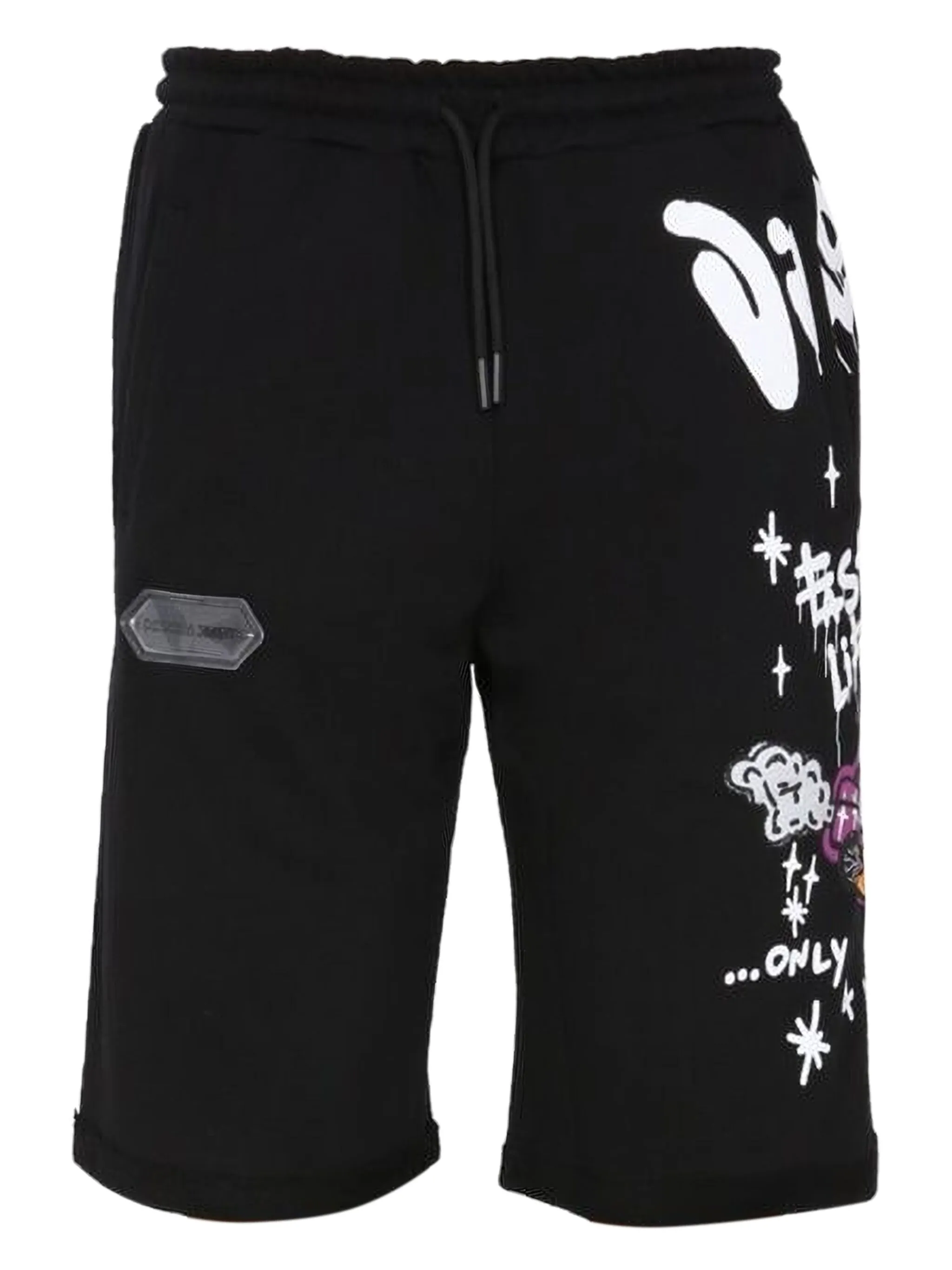 

Шорты-бермуды с графичным принтом Disclaimer, черный