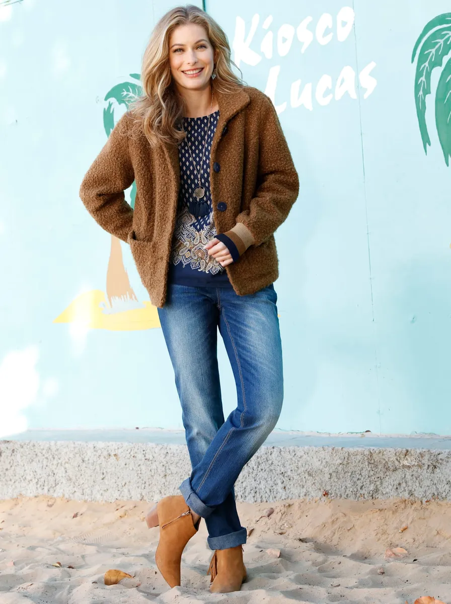 

Куртка Inspirations Boucle, без капюшона Inspirationen, цвет Cognac