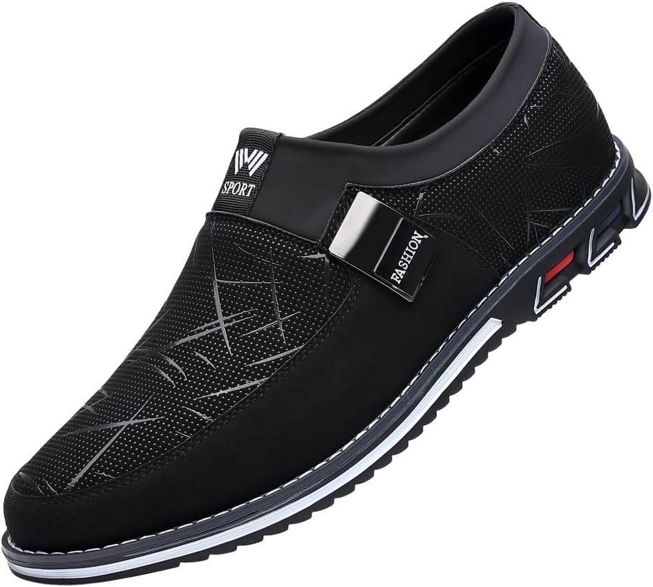 

Мужские стильные лоферы большого размера. Противоскользящие и прочные. Подходят для активного отдыха на улице, повседневного использования и поездок на работу Fmshi, черный