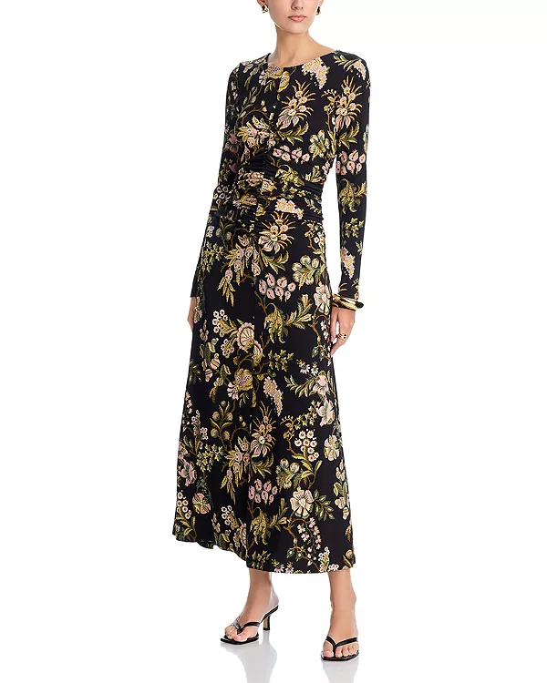 

Платье-Миди Maisy с драпировкой, цвет «клеверный черный». Cara Cara, черный