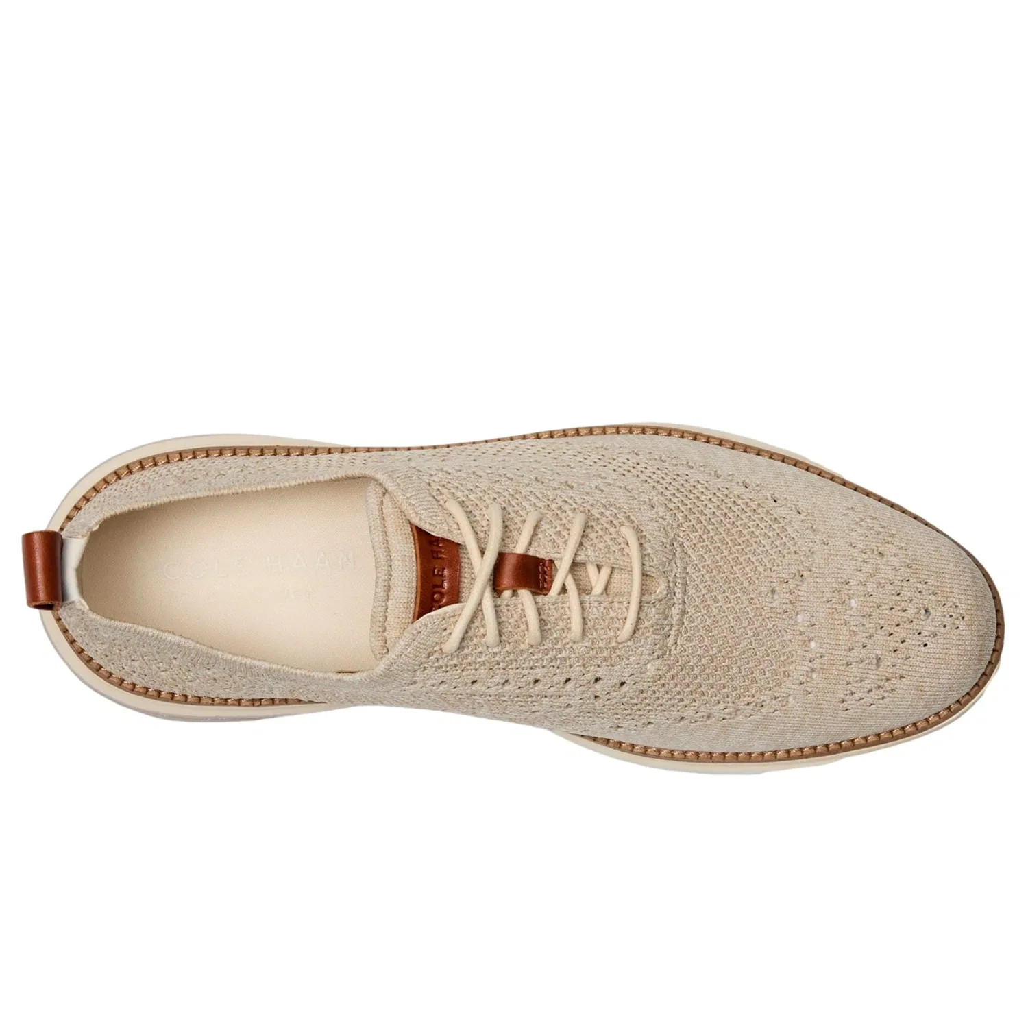 Men's Cole Haan Grand Hurrion Stitchlite Wing Tip Oxford Birch / Light Sesame / Ivory C40695-BIRCH — фото 2