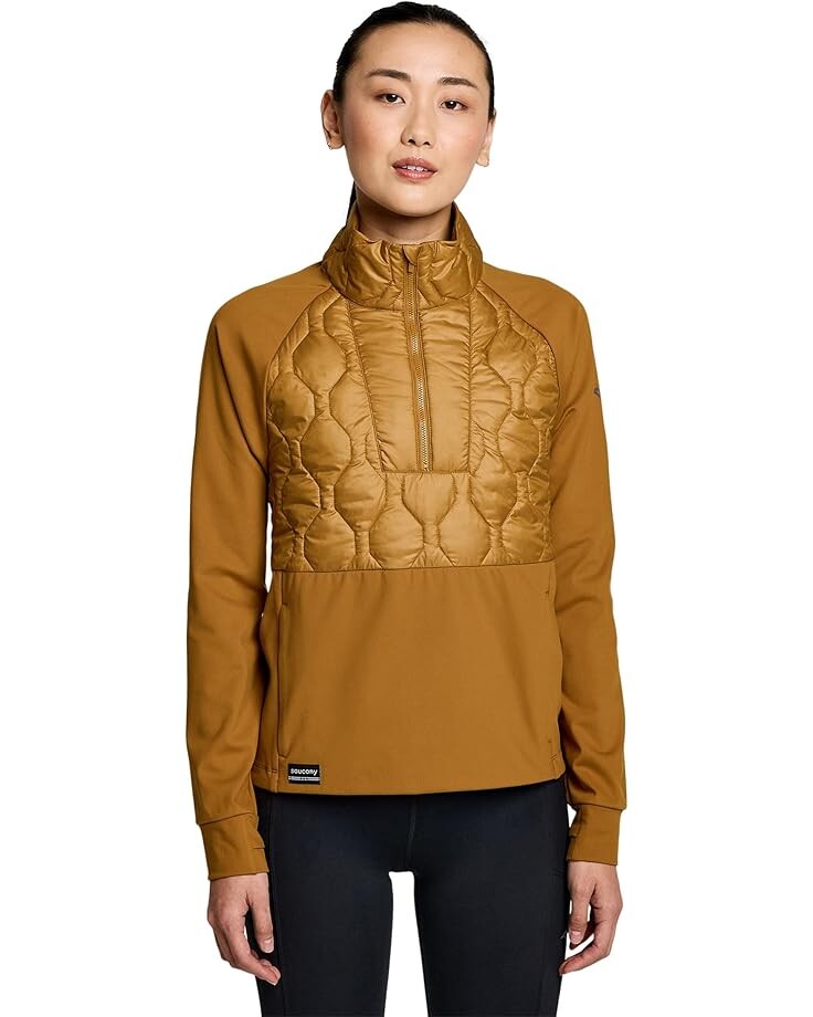 

Рубашка Saucony Solstice Oysterpuff 1/2 Zip, бронзовый