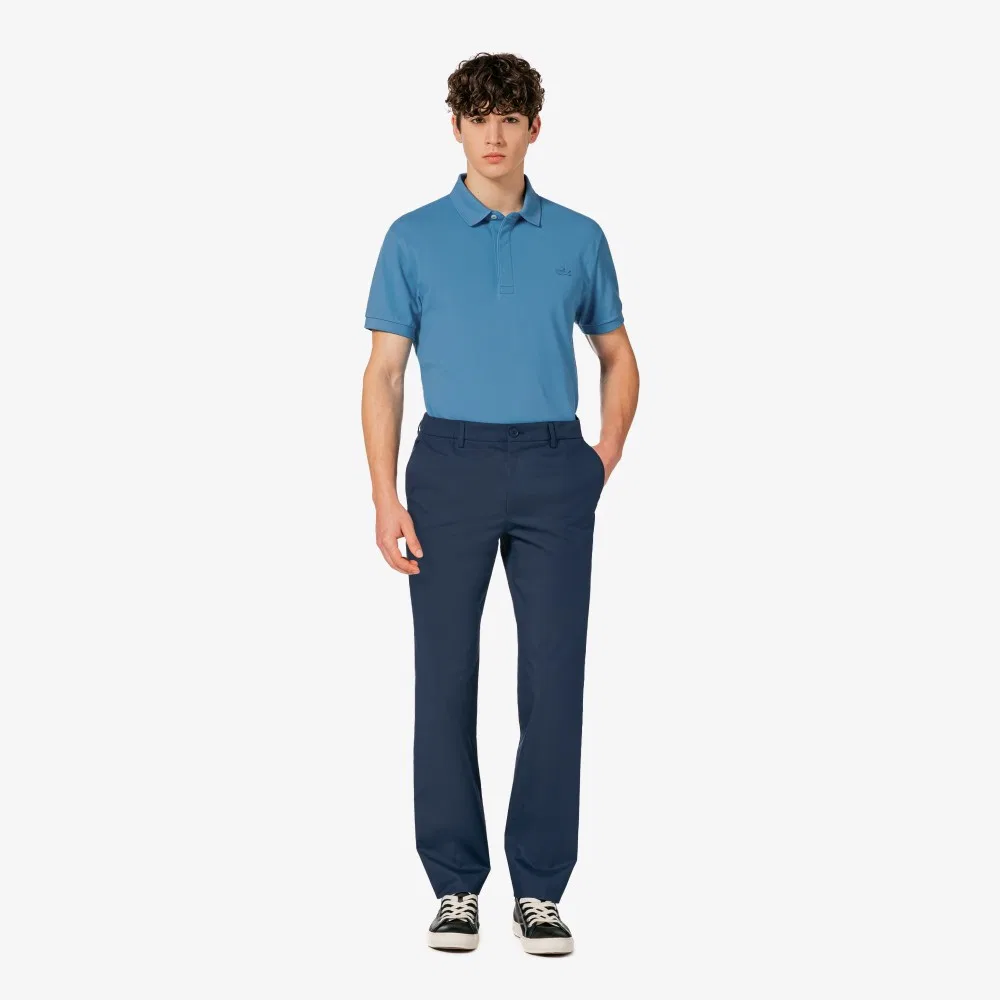 Мужские чиносы зауженного кроя, синяя полоска, от Lacoste — фото 2