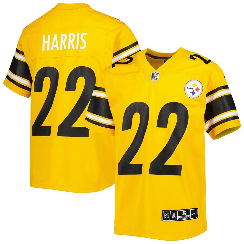 

Молодежная футболка Nike Najee Harris Gold Pittsburgh Steelers Inverted Game Джерси, цвет Stl Gold