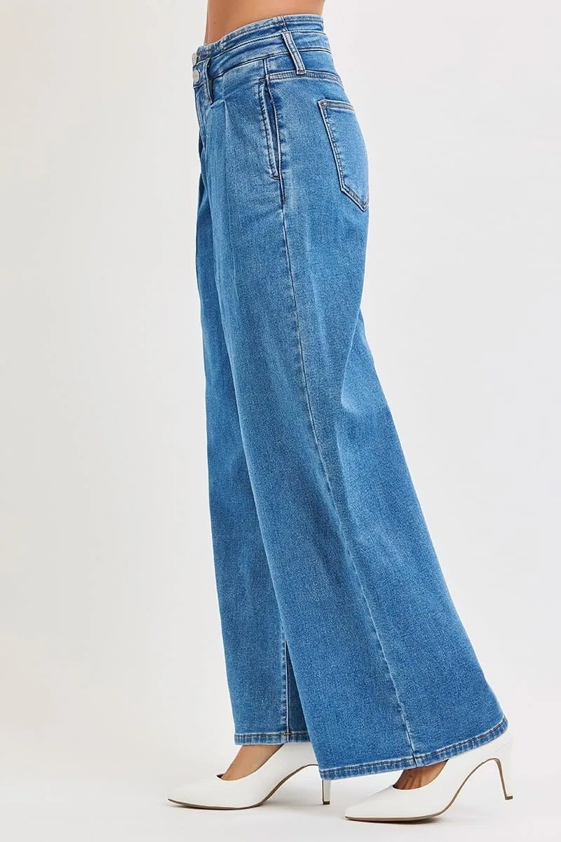 Джинсы Wide Leg с плиссировкой, Medium — фото 3