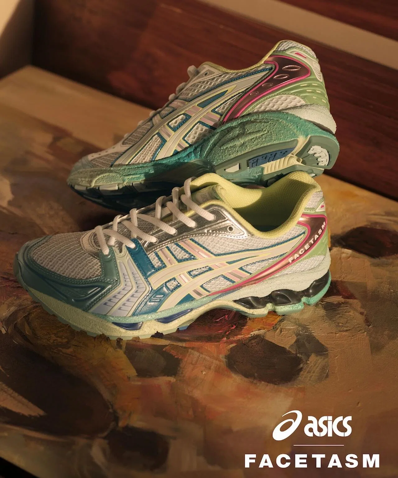 Мужские кроссовки ASICS GEL-KAYANO 14 коллаборация FACETASM разноцветные
