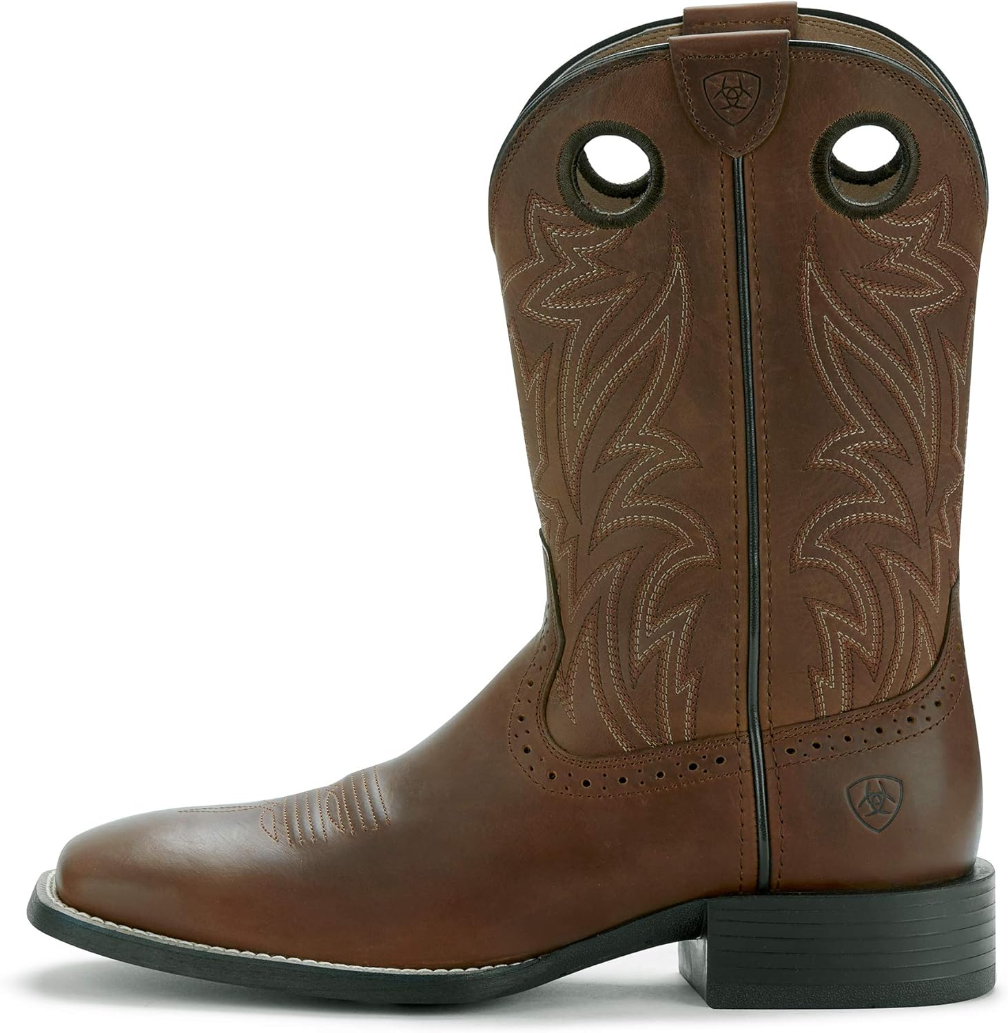 Мужские сапоги Ariat Heritage Roughstock Western с квадратным носком из кожи, синий/коричневый — фото 3