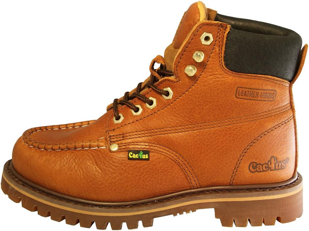 Мужские кожаные ботинки Cactus с мокасиновой ноской, 6 дюймов Cactus Work Boots, светло-коричневый — фото 2
