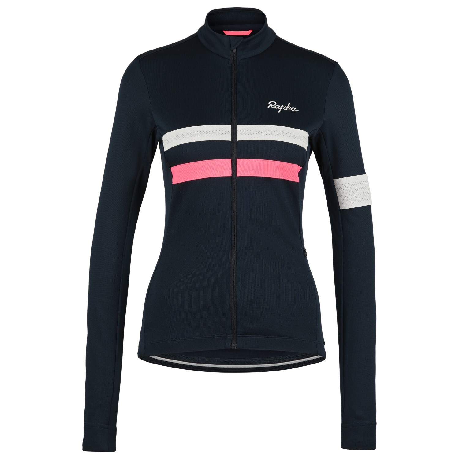 

Велосипедный трикотаж Rapha Brevet Long Sleeve Jersey, цвет Dark Navy/Hi-Vis Pink