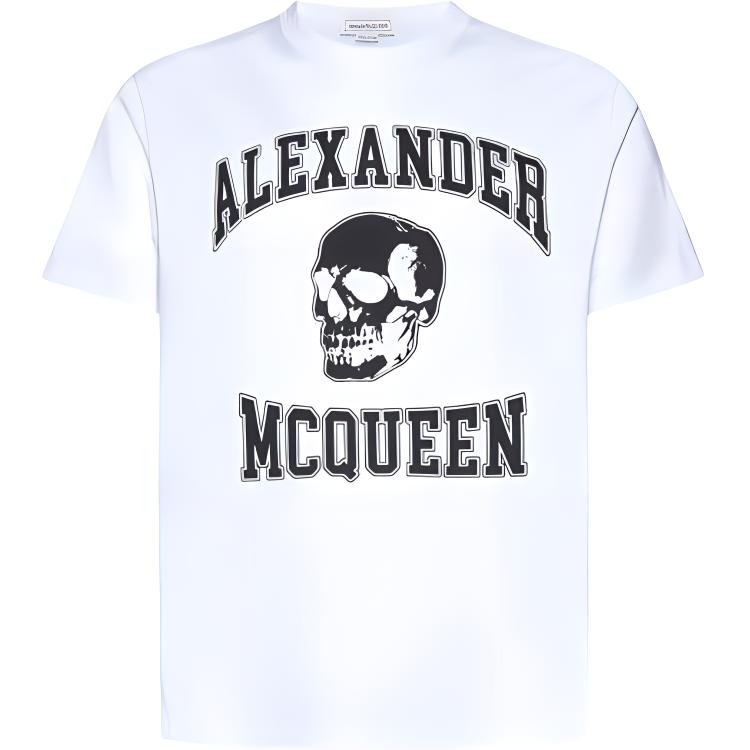 

Футболка с принтом логотипа Alexander McQueen, белая