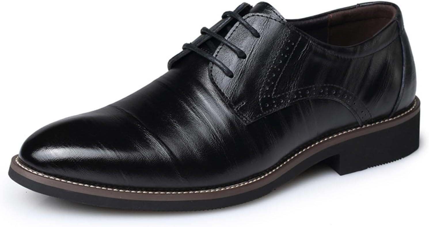 

Броги NIGXWNS для делового стиля для мужчин, туфли на шнуровке с заостренным носком, свадебные оксфорды, модные ретро-современные формальные туфли для выпускного и торжеств, черный