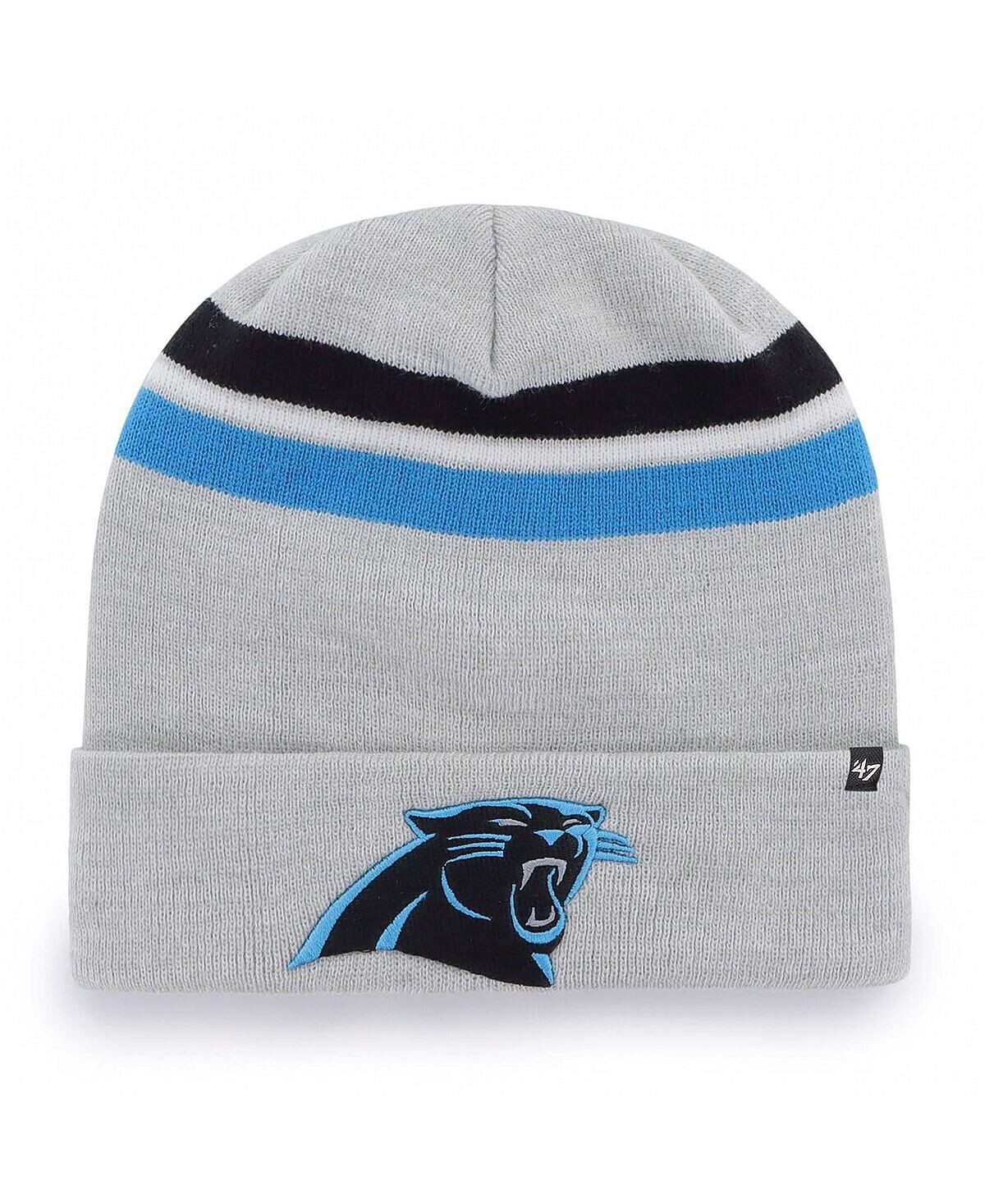 

Мужская серая вязаная шапка с манжетами Carolina Panthers Monhegan '47 Brand