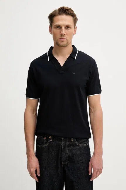 Поло хлопковое Emporio Armani, синий