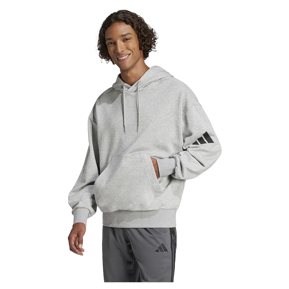 

Худи adidas Essentials Loose Fit 3 Bar Logo French Terry, серый