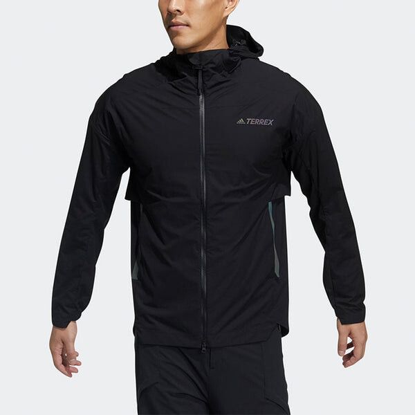 Куртка adidas Myshelter Windb Outdoor Sports Hooded Jacket Black, черный — фото 2
