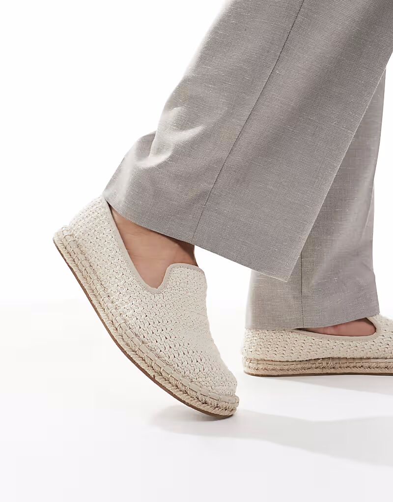 

Эспадрильи ASOS DESIGN из ткани бежевого цвета