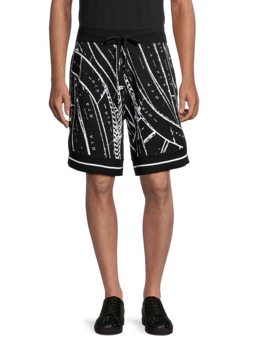 

Хлопковые шорты с жаккардовым логотипом RTA, черный