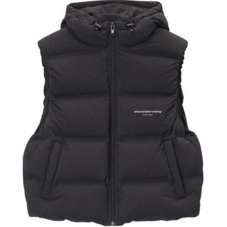 

Укороченный жилет с логотипом и жаккардом Alexander Wang, черный