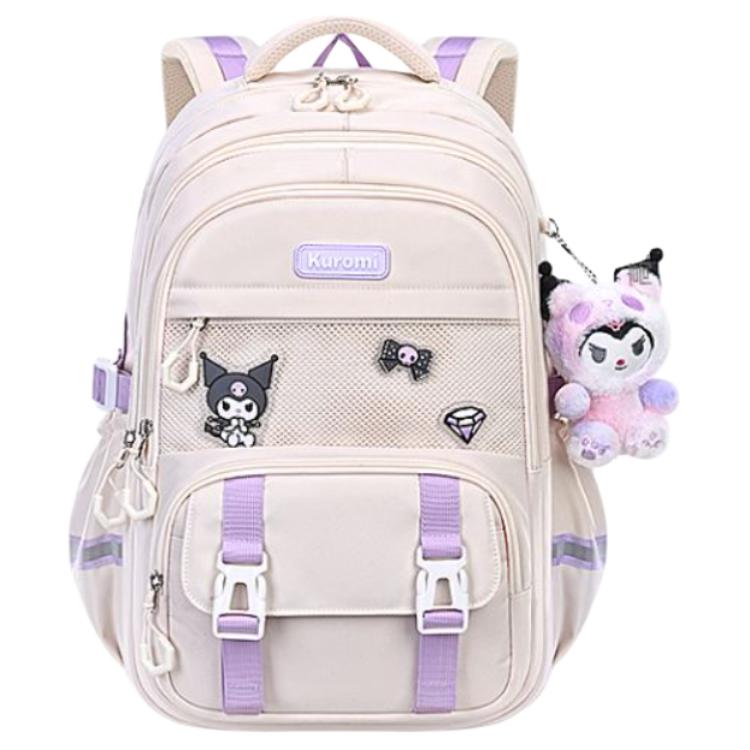 

Sanrio Полиэстеровый рюкзак обычный унисекс, Beige Kuromi