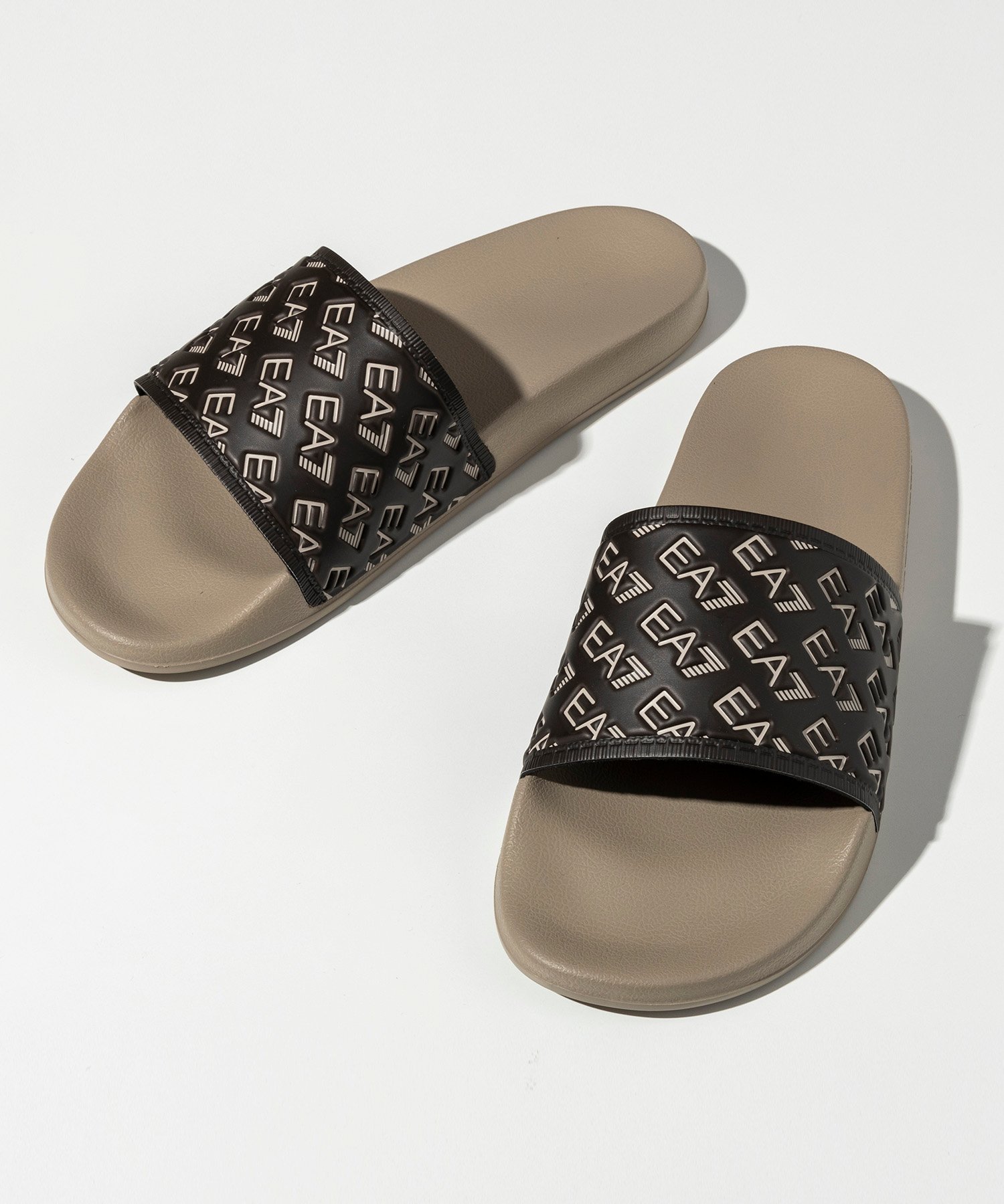 Сандалии для душа EMPORIO ARMANI EA7 с тисненым логотипом, Dark gray