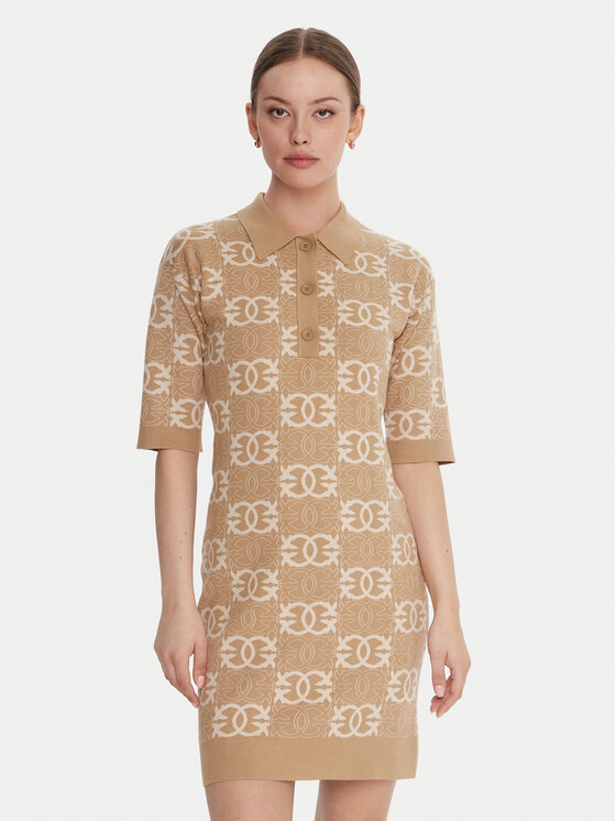 

Вязаное платье regular fit Nothing 106039 A2YD Pinko, бежевый