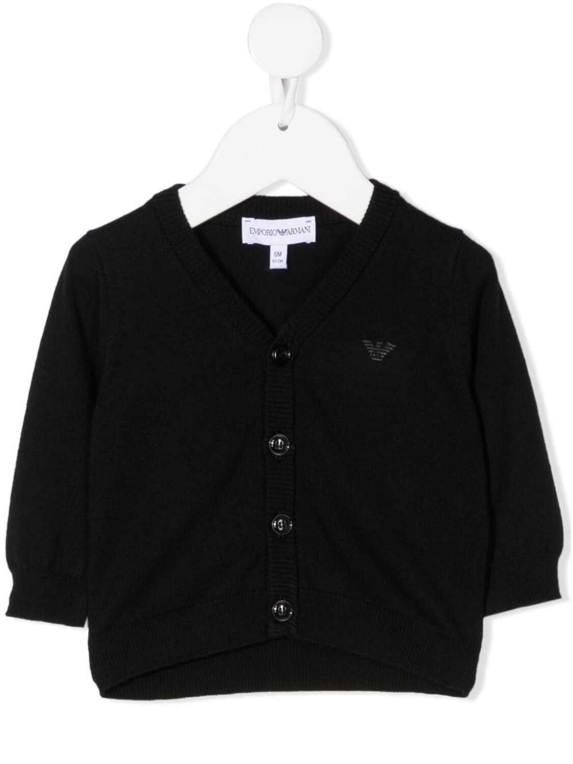 

Emporio Armani кардиган с отделкой в рубчик и логотипом, синий