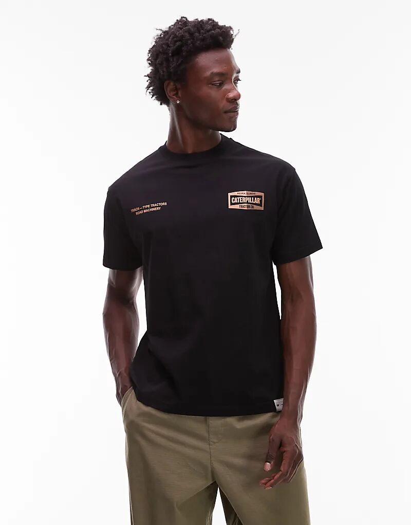 

Футболка свободного кроя с графическим логотипом CAT WWR, плотностью 180 г/м², черного цвета