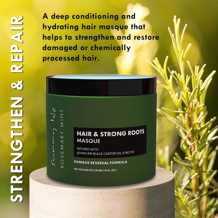 Маска для волос Rosemary Mint Hair and Strong Roots 16oz Infused with Biotin — фото 3
