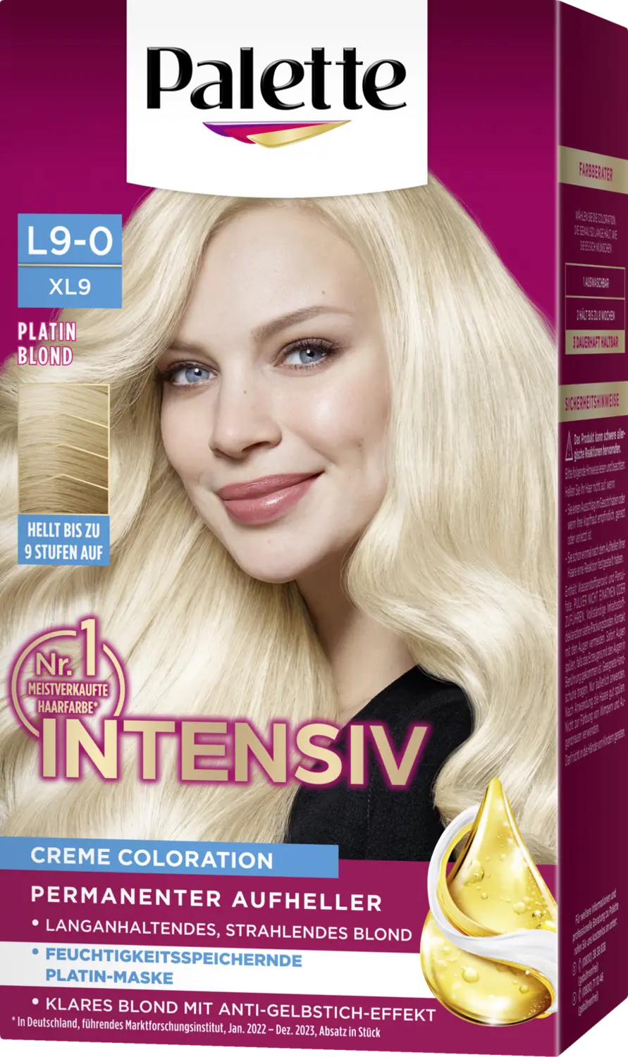 Краска для волос Poly Palette Intensiv Creme Coloration L9-0XL9 Platin Blond — фото 2